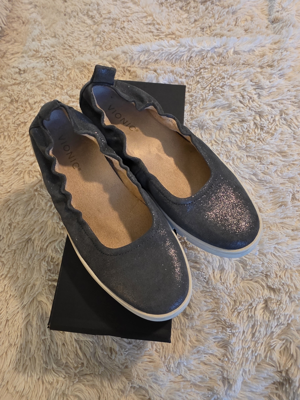 Vionic Women's Uptown Ballet Sparkle Slip-On Flats Size 7.5